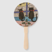 Éventail Noël de chat noir (Dos)