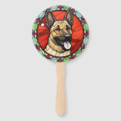 Éventail Noël Malinois Belge en Verre (Dos)
