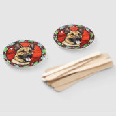 Éventail Noël Malinois Belge en Verre (Non-assemblé)