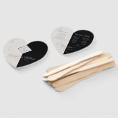 Éventail Noir blanc Marbre gris Monogramme Programme de mar (Non-assemblé)