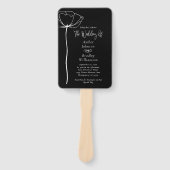 Éventail Noir et blanc Gras minimal Moderne Floral Programm (Devant)