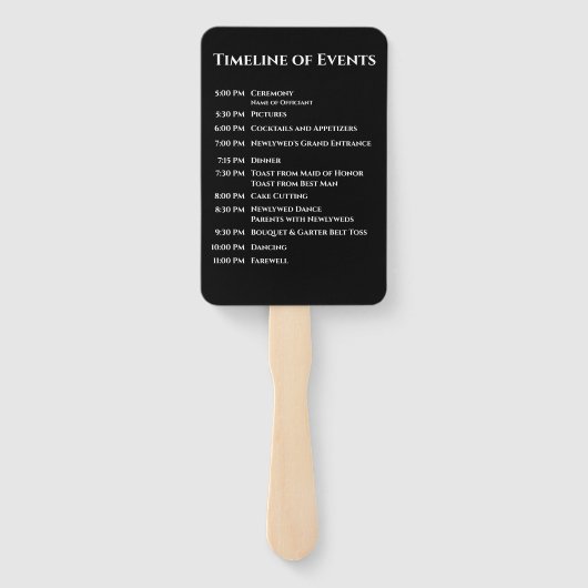 Éventail Noir et Blanc-Moderne- Programme de Monogramme-Mar (Dos)