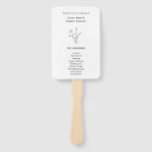 Éventail Noir et blanc Rustique Programmes de mariage flora (Devant)