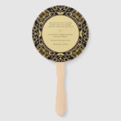 Éventail Noir+ Taupe Or Art déco moderne Merci (Dos)