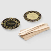 Éventail Noir+ Taupe Or Art déco moderne Merci (Non-assemblé)