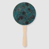 Éventail Noir Turquoise Rose gothique Elégant Mariage (Dos)