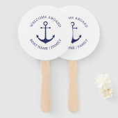 Éventail Nom de bateau personnalisé Bienvenue à bord de l'a (Devant et derrière)