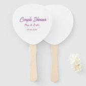 Éventail nom de douche de couple date gris tendance simple (Devant et derrière)