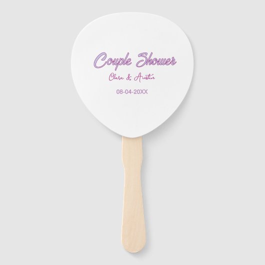 Éventail nom de douche de couple date gris tendance simple (Devant)