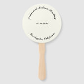 Éventail Nom de la Personnaliser, date mariage d'ivoire noi (Dos)