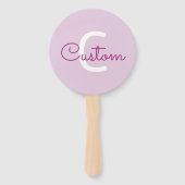 Éventail Nom de script & monogramme | Magenta & Violet clai (Devant)