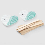 Éventail Nom du monogramme Mariage Abstrait bleu Turquoise (Non-assemblé)