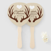 Éventail Noms des couples de cerfs Brown rustiques (Devant et derrière)