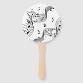 Éventail Notes de musique sur blanc  (Dos)