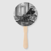 Éventail Notes vides Photographie de musique noire et blanc (Dos)