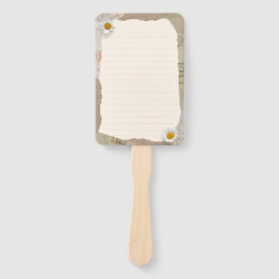 Éventail Notes Vintages Brown en beige