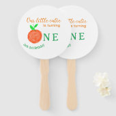 Éventail Notre petite cuite orange un agrumes d'anniversair (Devant et derrière)