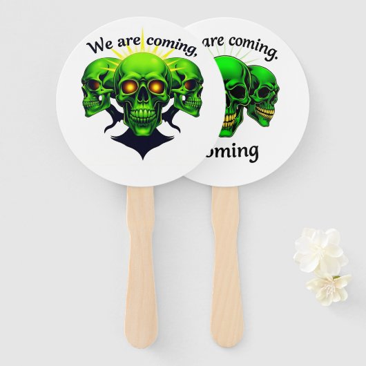 Éventail Nous arrivons : le pouvoir et la peur en un seul d (Devant et derrière)