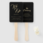 Éventail Nous faisons Black Elegant Art Déco Gold Retro Mar (Devant et derrière)