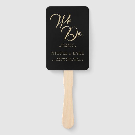 Éventail Nous faisons Black Elegant Art Déco Gold Retro Mar (Devant)