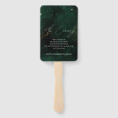 Éventail Nous faisons Dark Green Magic Mariage or (Dos)