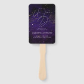 Éventail Nous faisons Dark Purple Aquarelle Noir Magique Or (Devant)