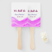 Éventail Nous faisons encore rose violet parties scintillan (Devant et derrière)