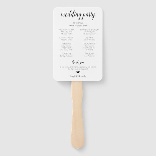 Éventail Nous faisons le programme de mariage (Dos)