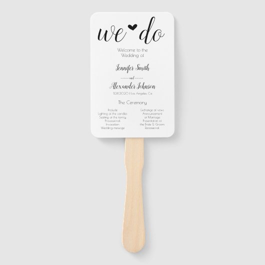 Éventail Nous faisons le programme de mariage (Devant)