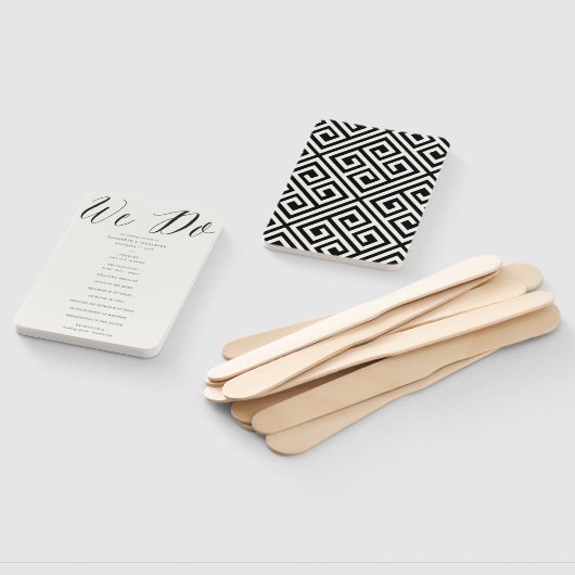 Éventail Nous faisons Simple Script Géométrique Chic Weddin (Non-assemblé)