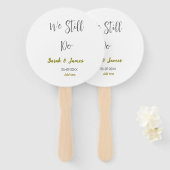 Éventail Nous faisons toujours mariage anniversaire or gris (Devant et derrière)