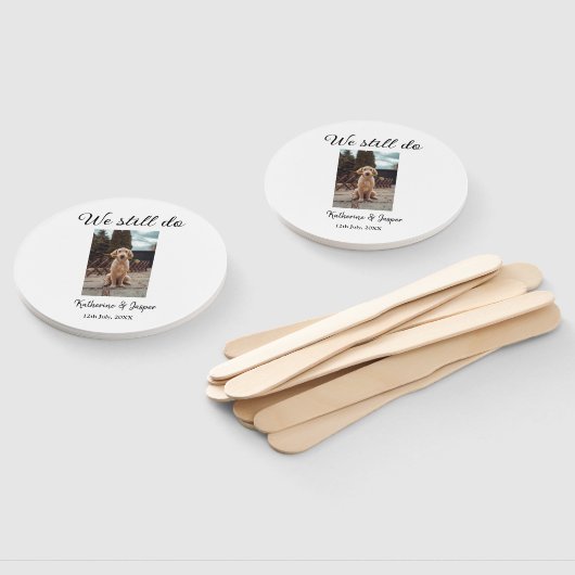 Éventail Nous faisons toujours mariage couple animal photo  (Non-assemblé)