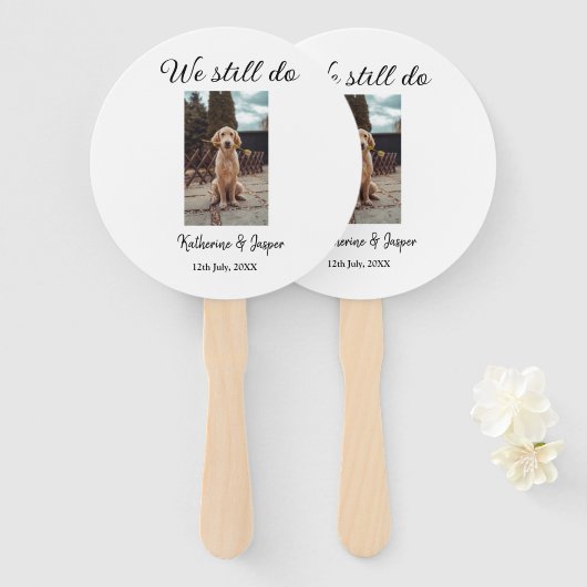 Éventail Nous faisons toujours mariage couple animal photo  (Devant et derrière)