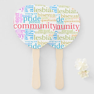 Éventail Nuage de mots de la communauté arc-en-ciel LGBTQ+