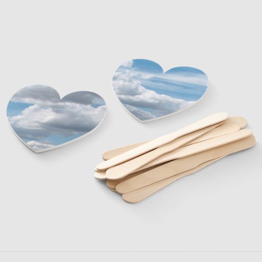 Éventail Nuages blancs dans le ciel bleu (Non-assemblé)