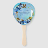 Éventail Nuances d'aquarelle bleue Hydrangeas (Dos)