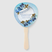 Éventail Nuances d'aquarelle bleue Hydrangeas (Dos)