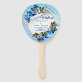 Éventail Nuances d'aquarelle bleue Hydrangeas (Devant)