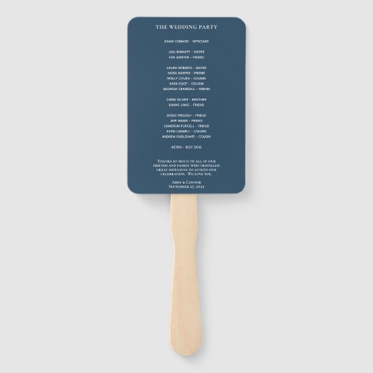 Éventail Nuit Sky Stars Marine Bleu Blanc Programme de vent (Dos)