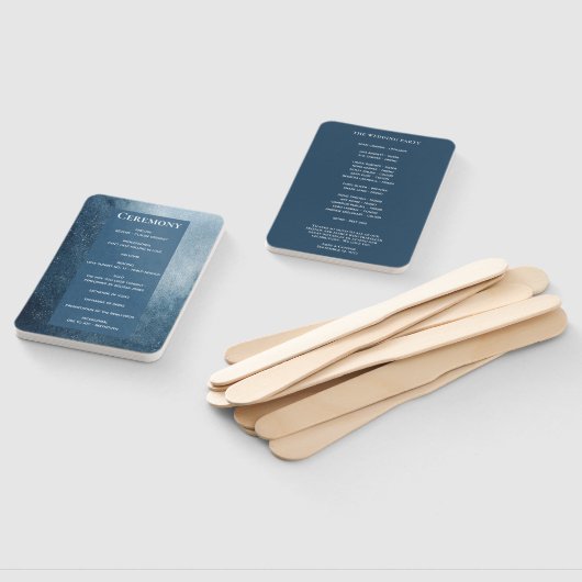 Éventail Nuit Sky Stars Marine Bleu Blanc Programme de vent (Non-assemblé)