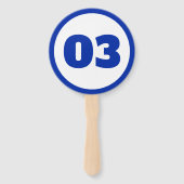 Éventail numéro personnalisé bleu (Dos)