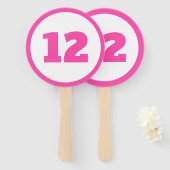 Éventail numéro personnalisé rose (Devant et derrière)