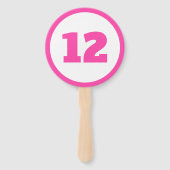 Éventail numéro personnalisé rose (Devant)