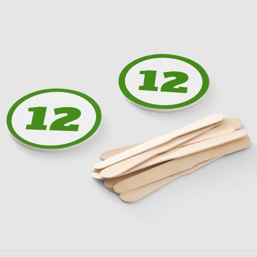 Éventail numéro personnalisé vert (Non-assemblé)