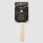 Éventail Oak Ridge Rustic Wood Mariage programme de cérémon (Devant)