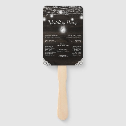 Éventail Oak Ridge Rustic Wood Mariage programme de cérémon (Dos)