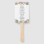 Éventail Oasis d'aquarelle moderne Fleurs et Feuille Cadre (Dos)