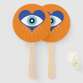 Éventail Oeil mal grec du coeur (Devant et derrière)