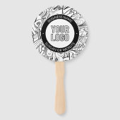 Éventail OEuvre de ligne moderne et votre logo avec texte m (Dos)