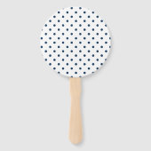 Éventail Oh Baby - Baby shower à points bleu marine Polka (Dos)